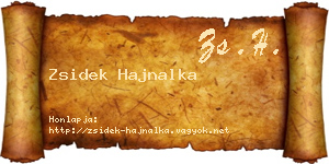 Zsidek Hajnalka névjegykártya